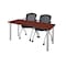 Kee Rectangle Training Table & Chair Set, 72 W, 24 L, 29 H, Wood, Metal, Fabric Top, Cherry MT7224CHBPCM23BK - alternate 1
